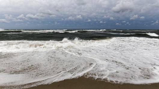 Waves at the beach at Barnegat Lighthouse State Park.